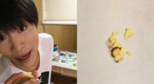 シュークリームを投げま~す・・・バシッ!その場所がヤバイって