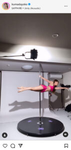 足絡ませ可憐な動き、熊田曜子のポールダンス披露が・・・、